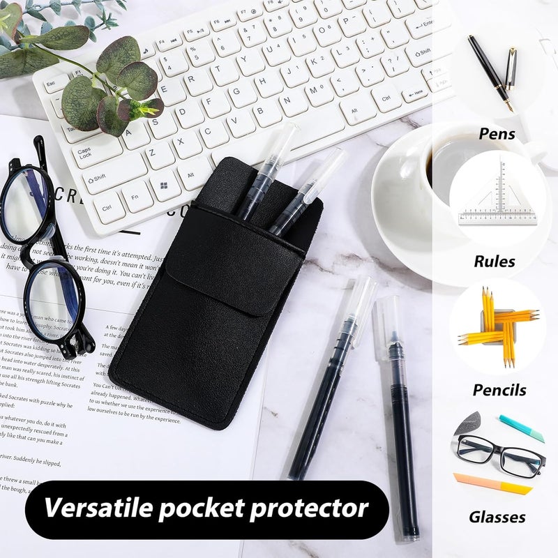 Aeaocvo Pocket Protector, PU Leather Pocket Organizer, Pocket Pouch for Men Pocket Shirt Lab Coat for School Office Hospital Supplies - Image 3